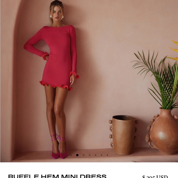 Same | Dresses | Same Elegant Pink Ruffle Hem Mini Dress With Tags New  Never Worn | Poshmark